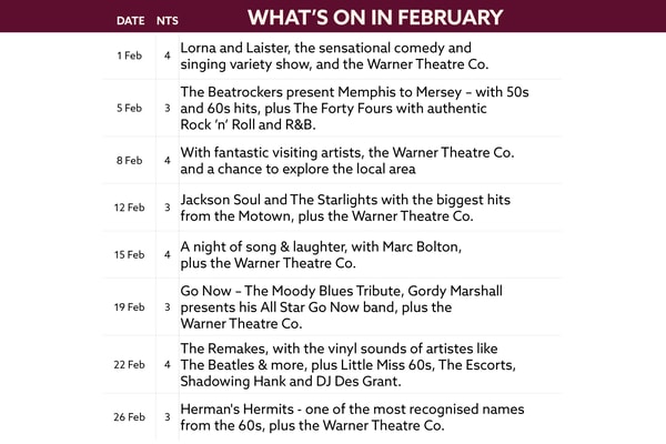 See what's on at Alvaston Hall in February.