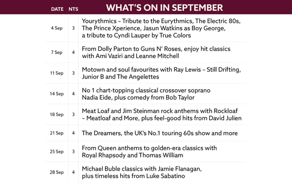 See what's on at Alvaston Hall in September.