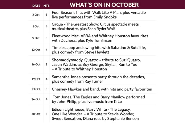 See what's on at Alvaston Hall in October.