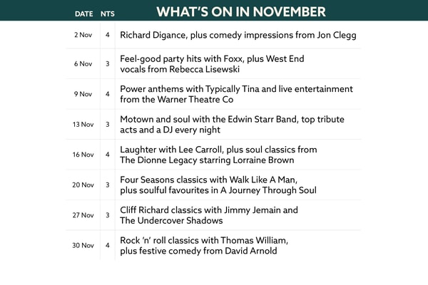 Here's what's on in November at Lakeside.