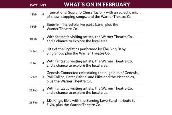 See what's on at Nidd Hall in February.