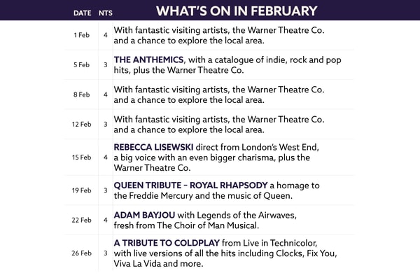 Here's what's on in February at The Runnymede on Thames.