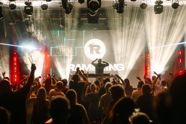 Danny Rampling commands the stage, creating a seamless connection between sound and crowd.