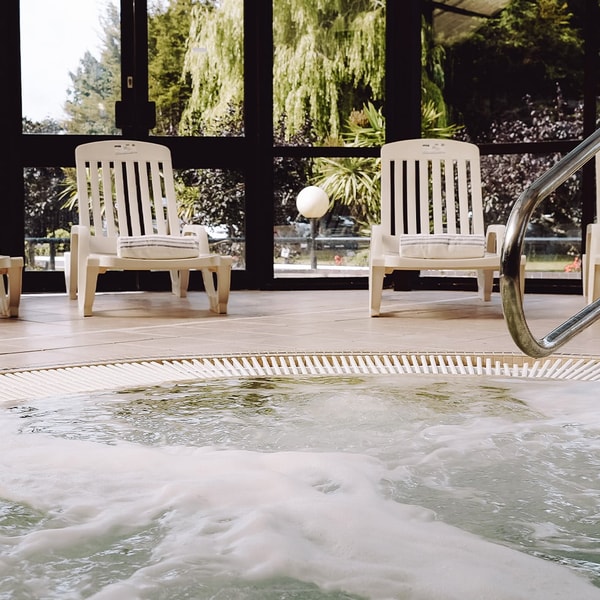 Relax, soak, and let the bubbles work their magic in the indoor bubble pool and hot tub after a day of exploring.