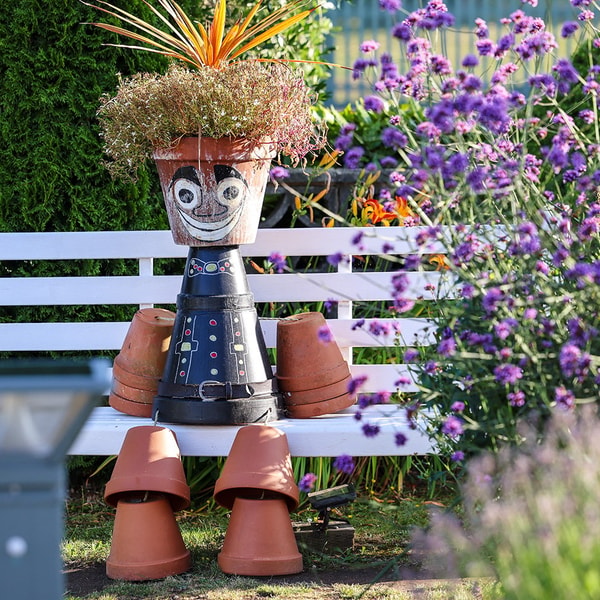 Looking for a new buddy? This cheerful plant-pot figure is a great listener and enjoys hearing all your stories.