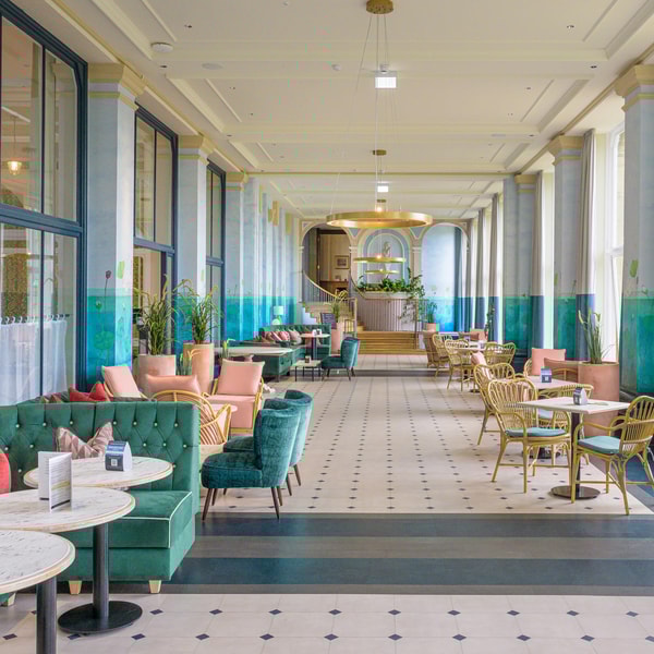 The Orangery is a popular spot to relax, offering bright and modern décor and lots of natural light.