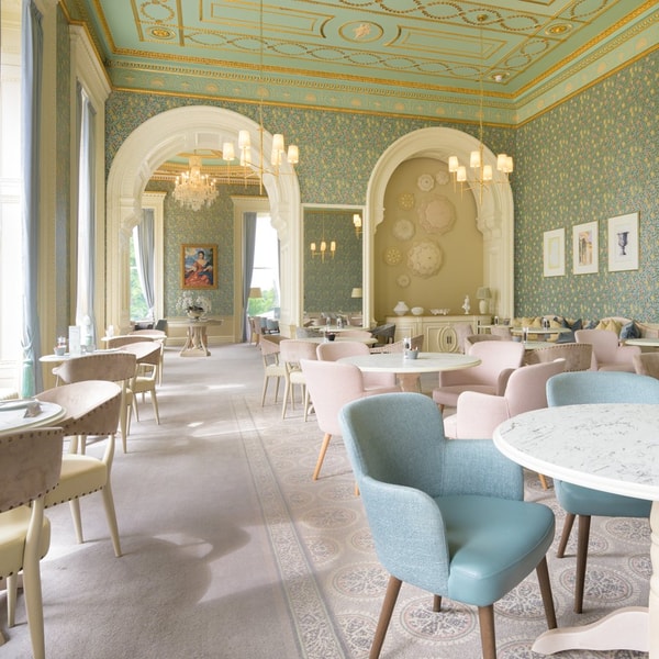 The Wedgewood Room within the Manor House is the perfect spot for afternoon tea, or soaking up the lush green grounds.