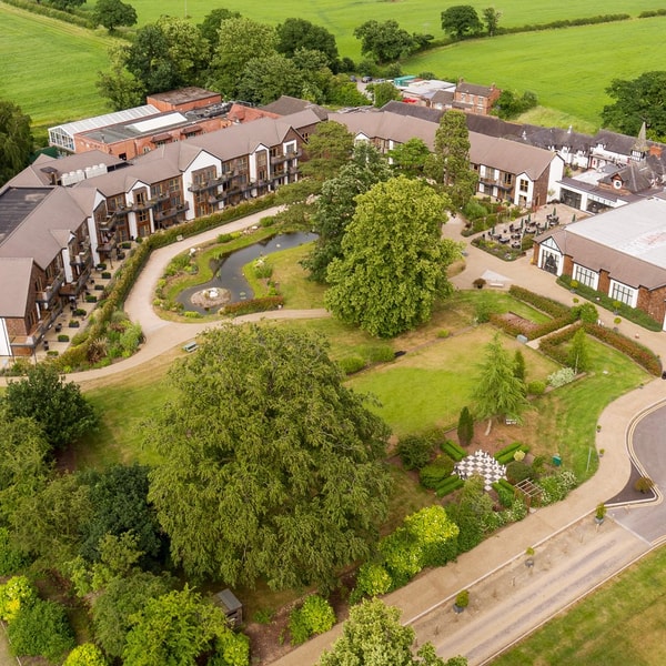 The grounds of Alvaston Hall are full of charm, with beautiful gardens and pathways around them, perfect for a leisurely stroll.