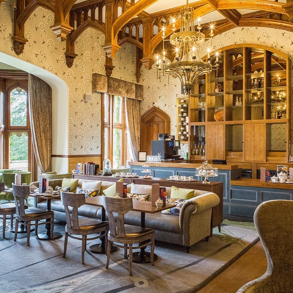 The Oak Room is a cosy lounge perfect for relaxing, enjoying food from the Nest menu, or savouring afternoon tea in a beautiful historic setting.