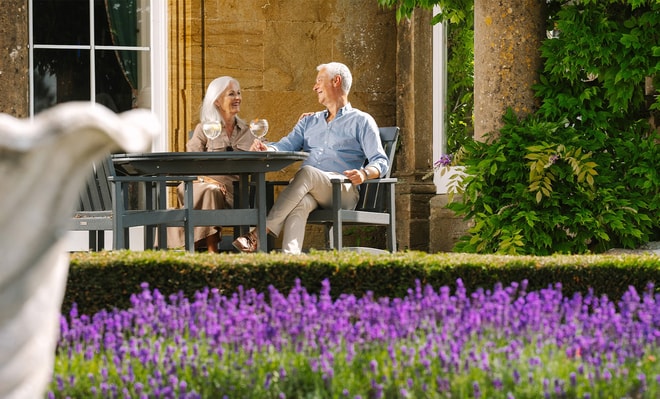 Couple enjoying each others company drinking gin