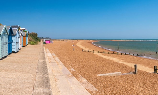 Beach Huts, Felixstowe, Suffolk, England, United Kingdom