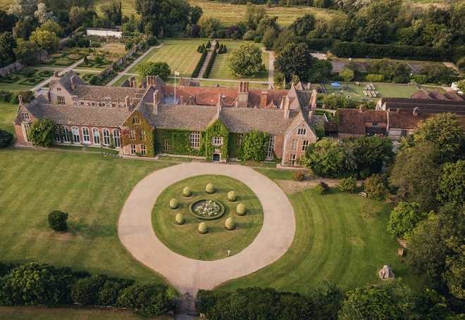 Aerial view of Littlecote House and grounds