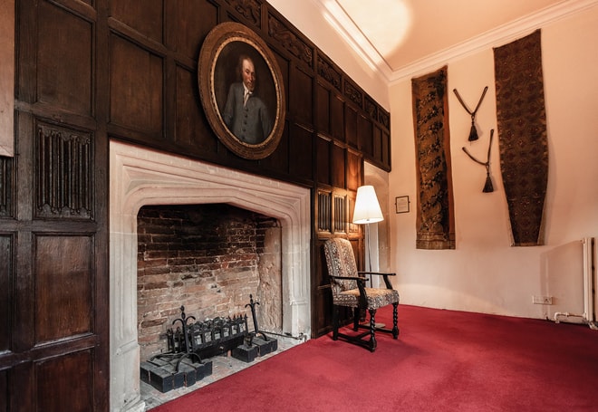 Historic fireplace at Littlecote House