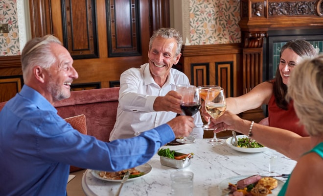 Group enjoying drinks in the Brasserie32