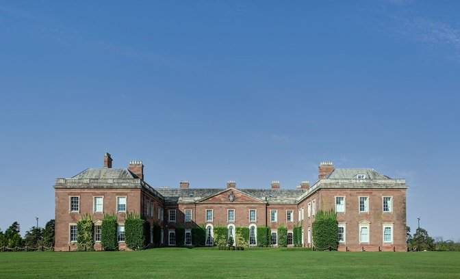 sunny day at holme lacy house outside