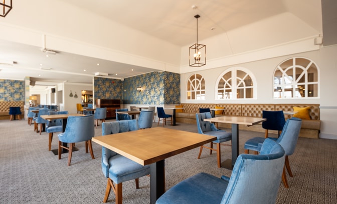 The Four tides restaurant, with an array of chairs and tables.