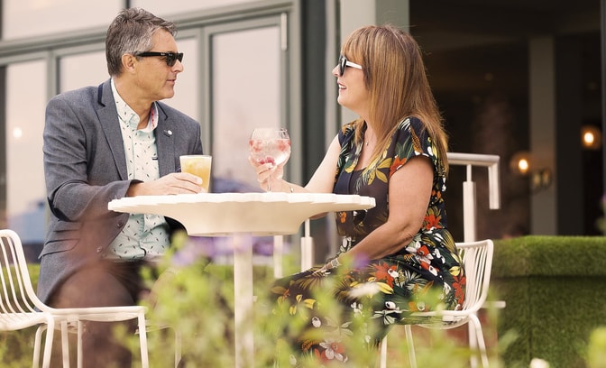 Outdoor terrace at Studley Castle