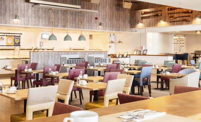 Restaurant area at Corton Hotel