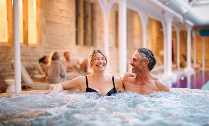 couple at a spa pool