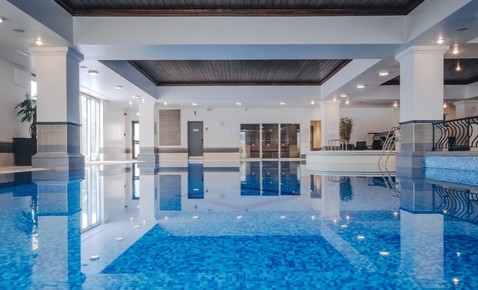 The pool inside the spa at The Runnymede on Thames