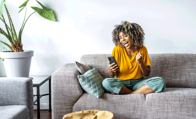 Woman relaxing on sofa 