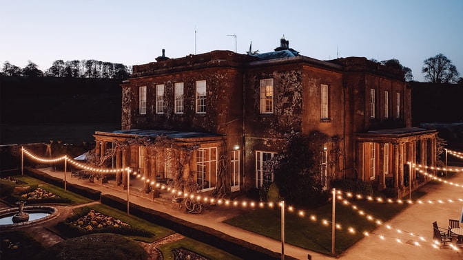 Cricket St. Thomas lit up with fairy lights