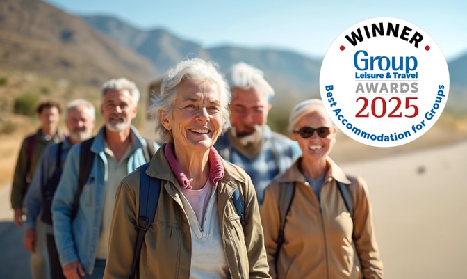 Group of people arriving for their break away