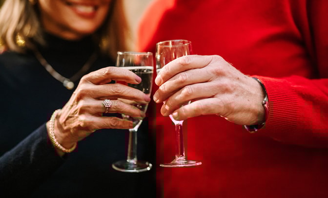 Couple enjoying a glass of fizz