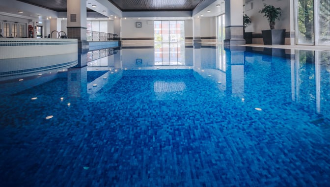 The indoor pool at The Runnymede on Thames Hotel and Spa