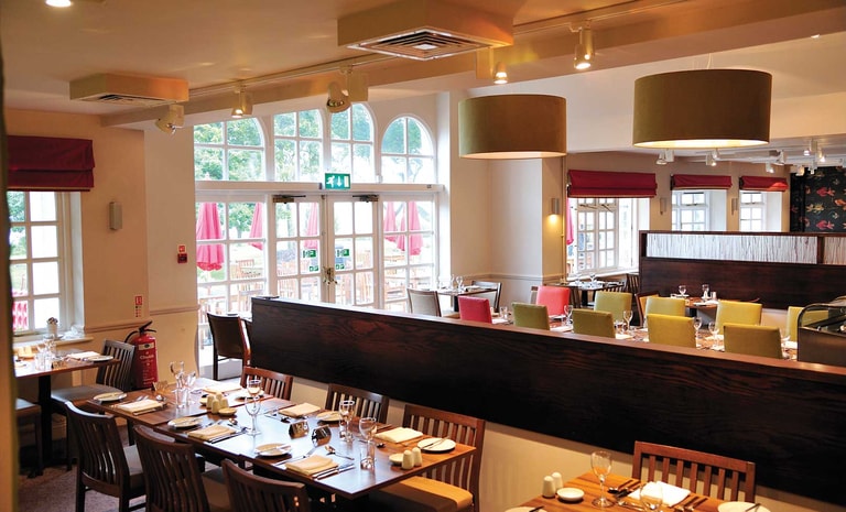 The Four tides restaurant, with an array of chairs and tables.