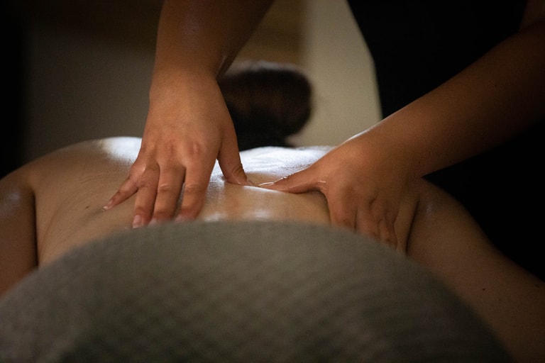 massaging in dark room