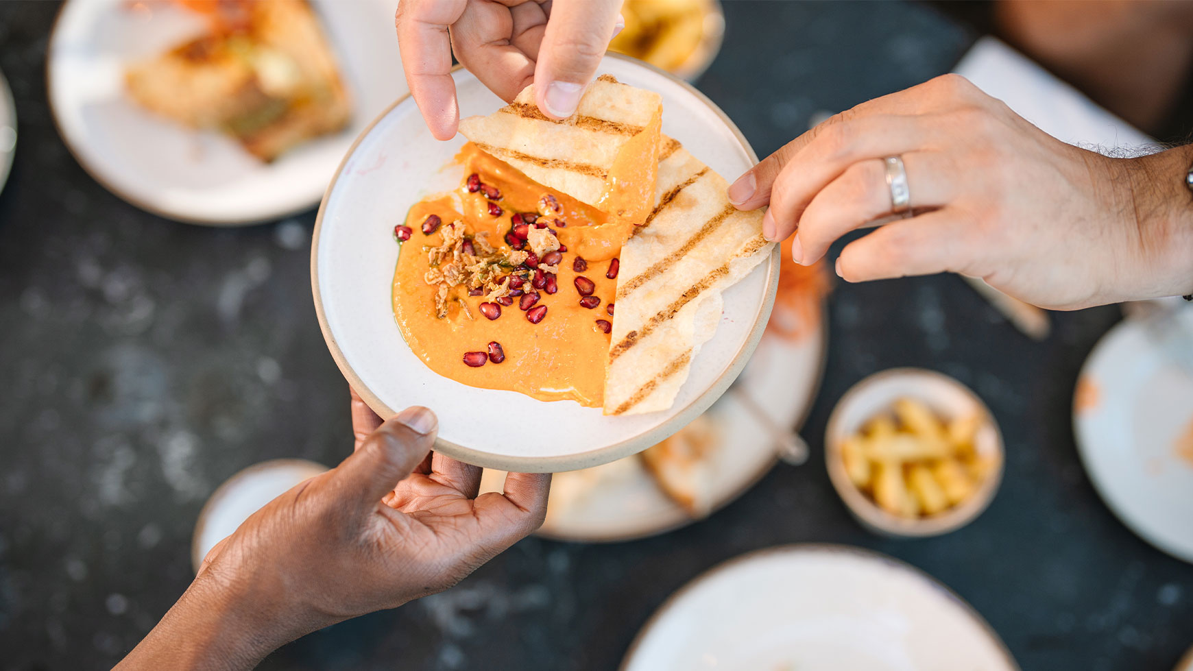 Small plates served for sharing