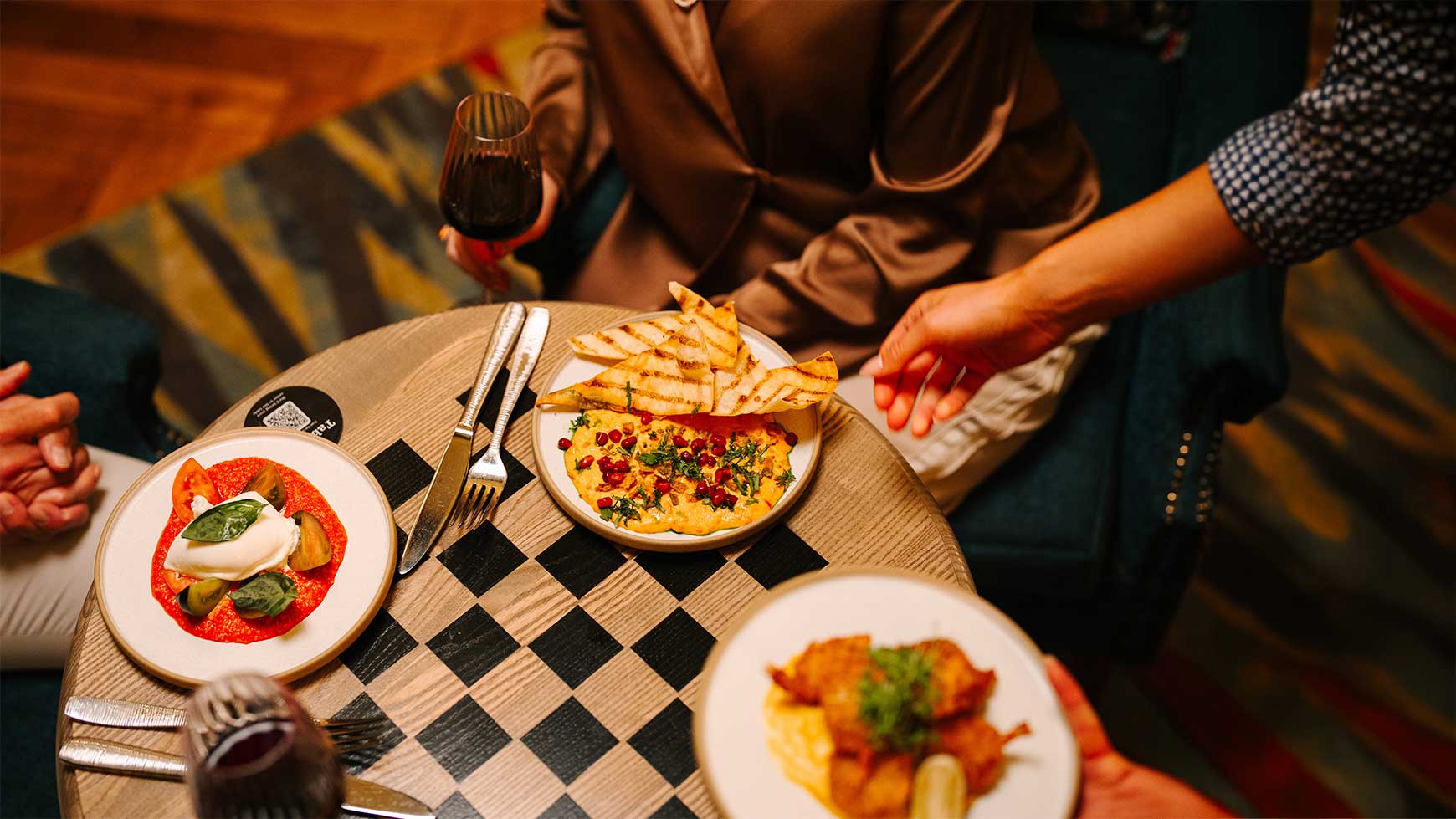 The Great Hall table with food