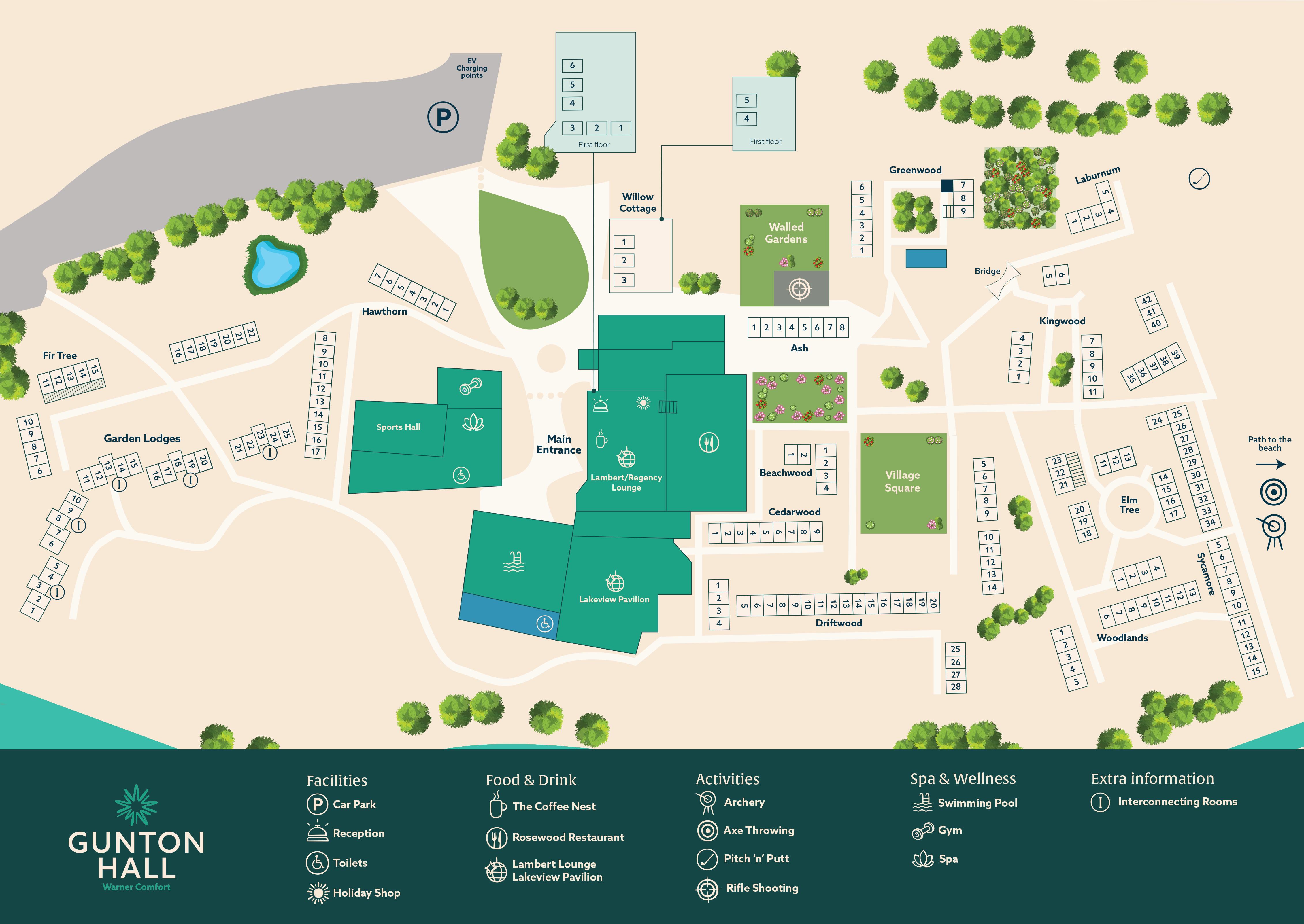 map of Gunton Hall Hotel