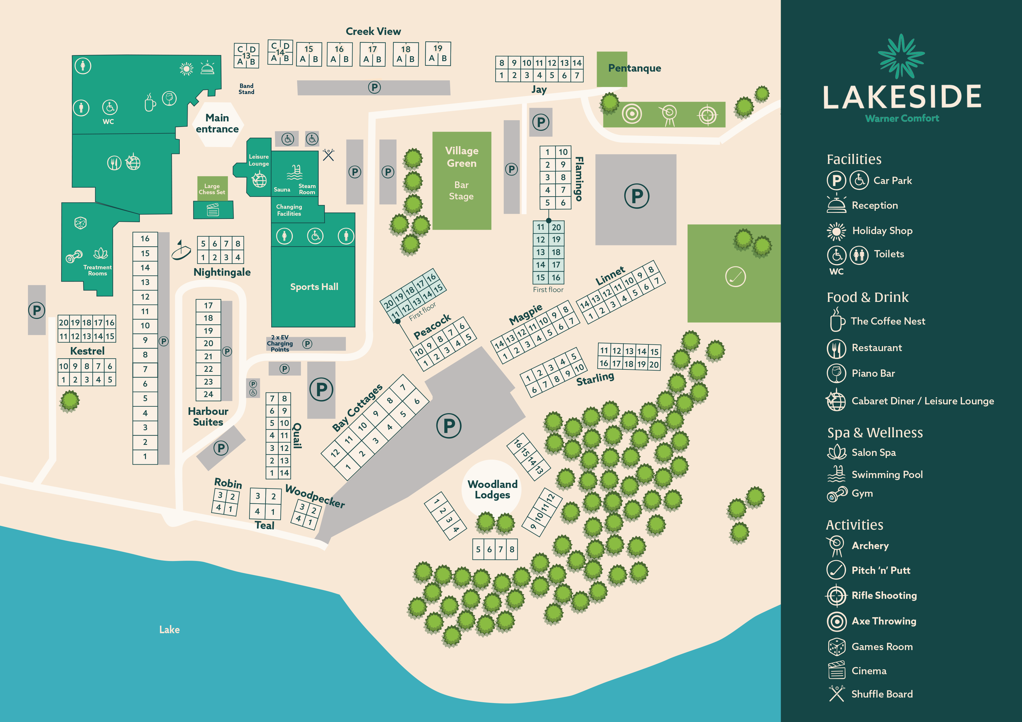 map of Lakeside Hotel
