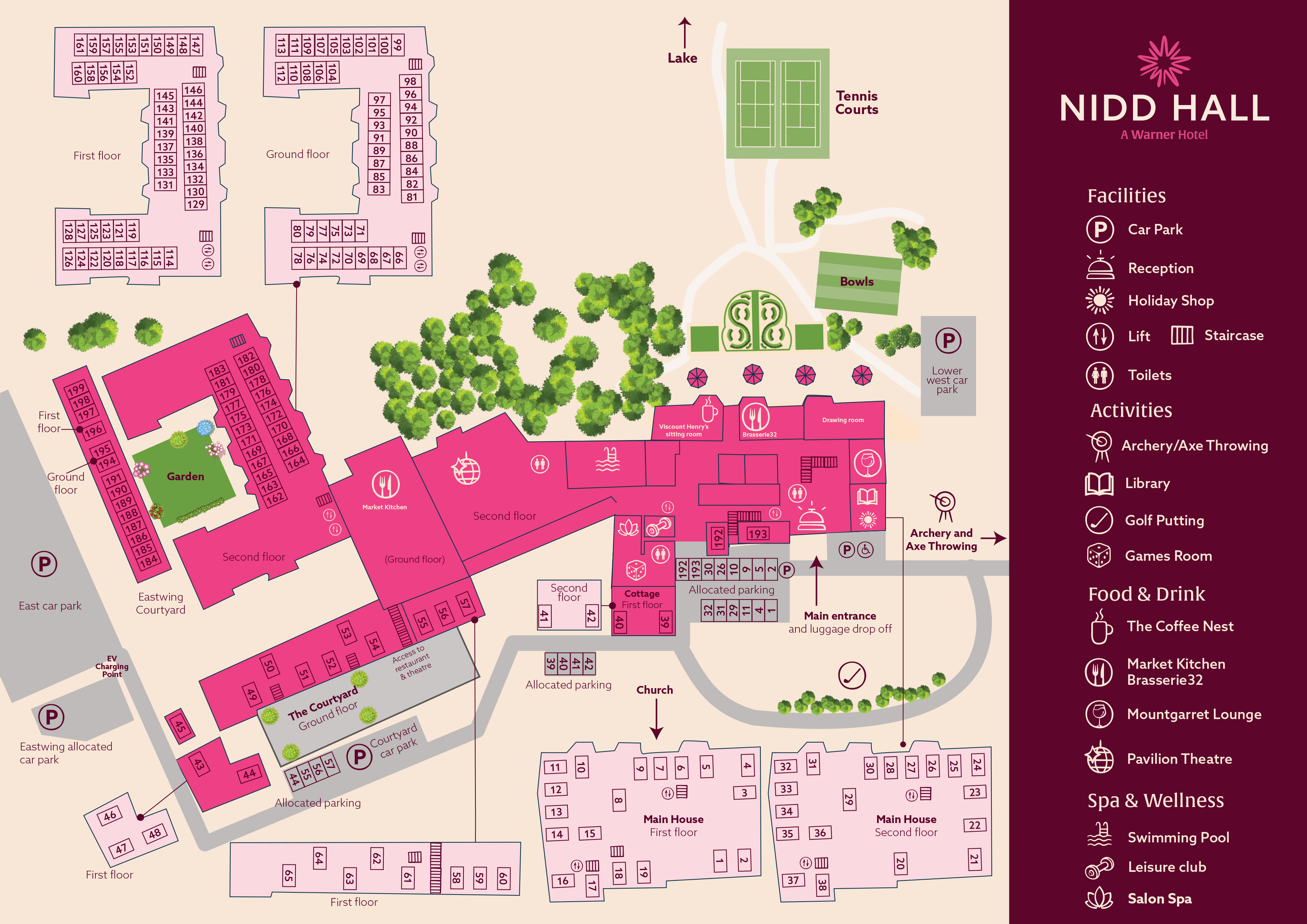 map of Nidd Hall Hotel