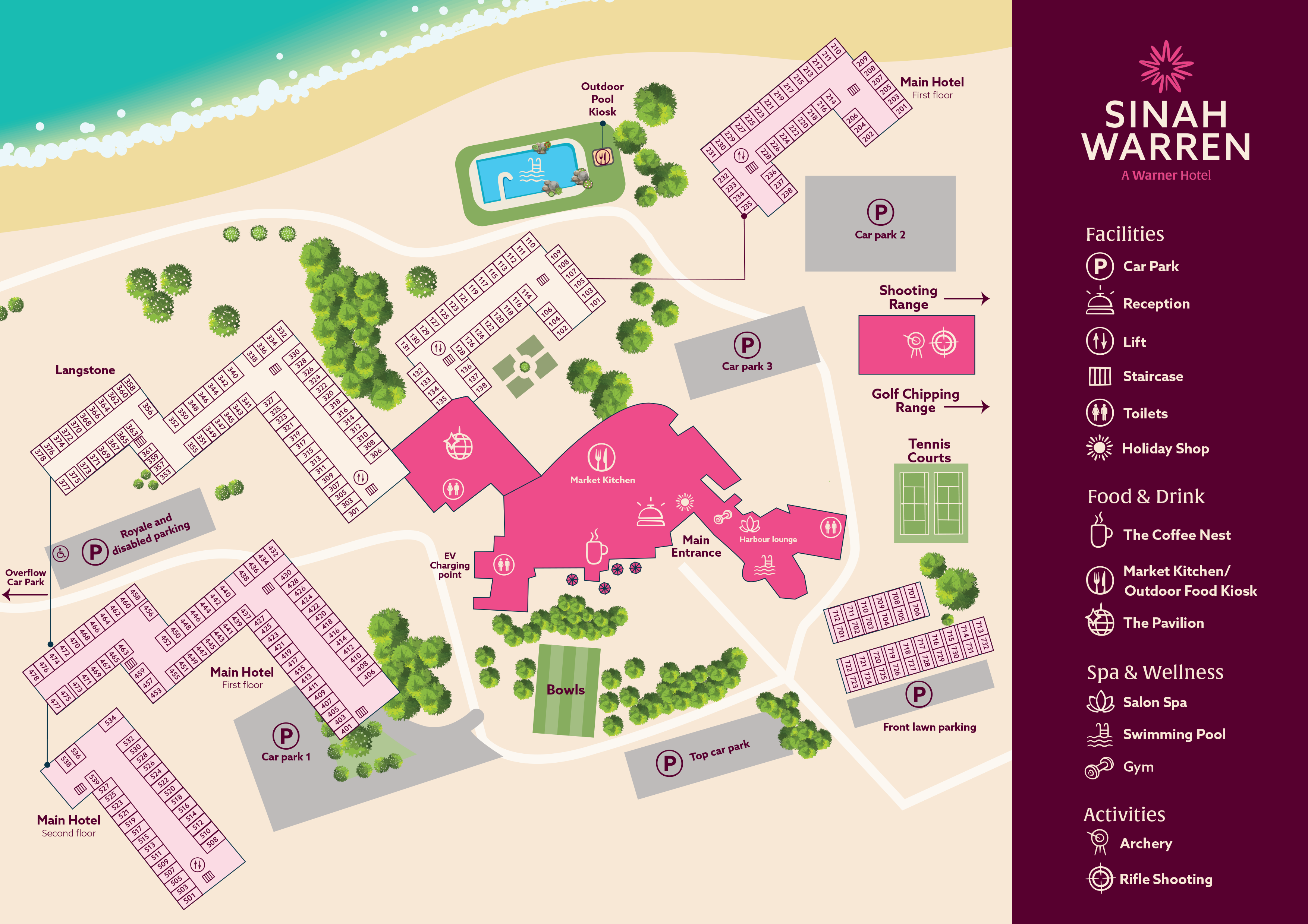 map of Sinah Warren Hotel