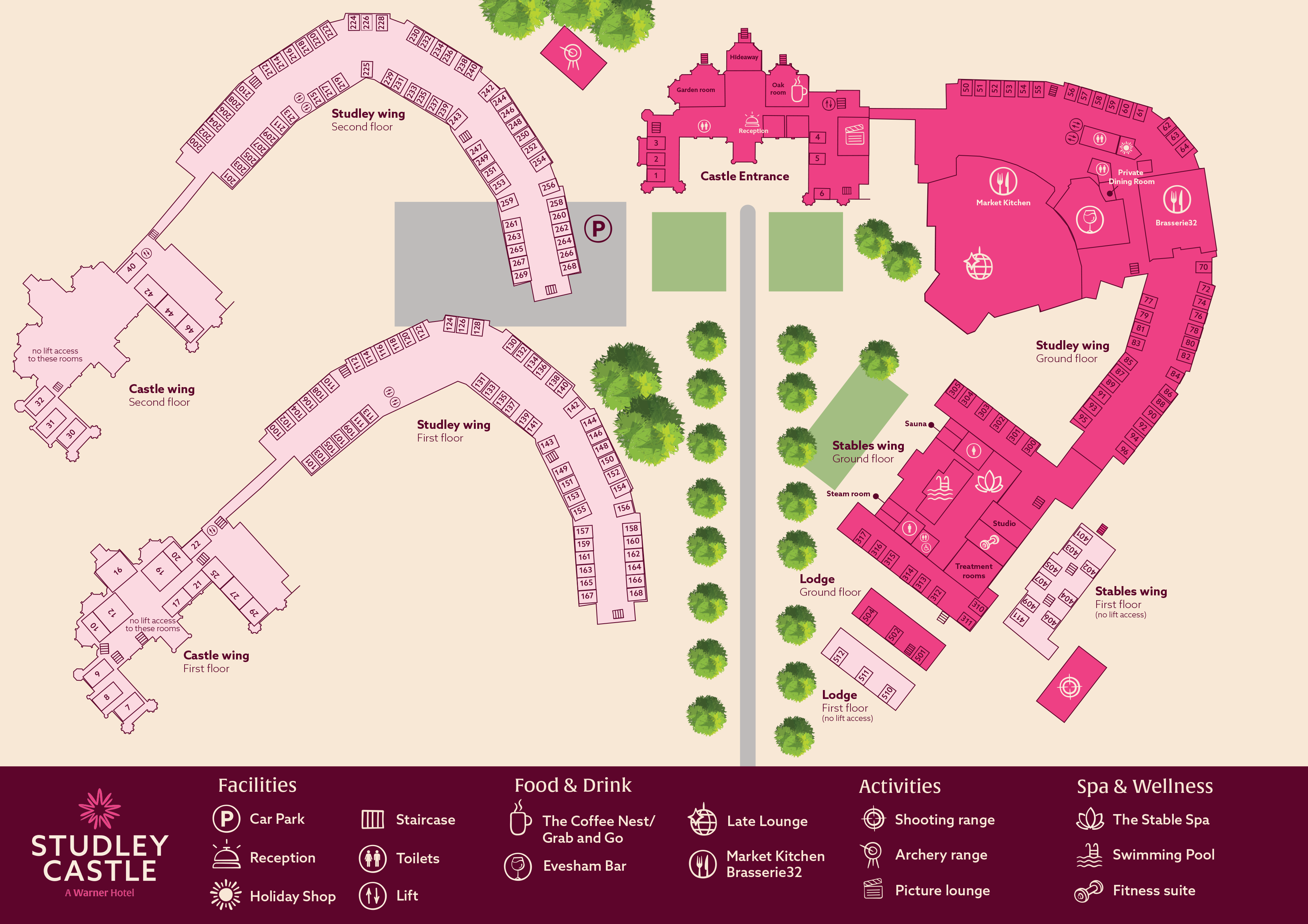 map of Studley Castle Hotel