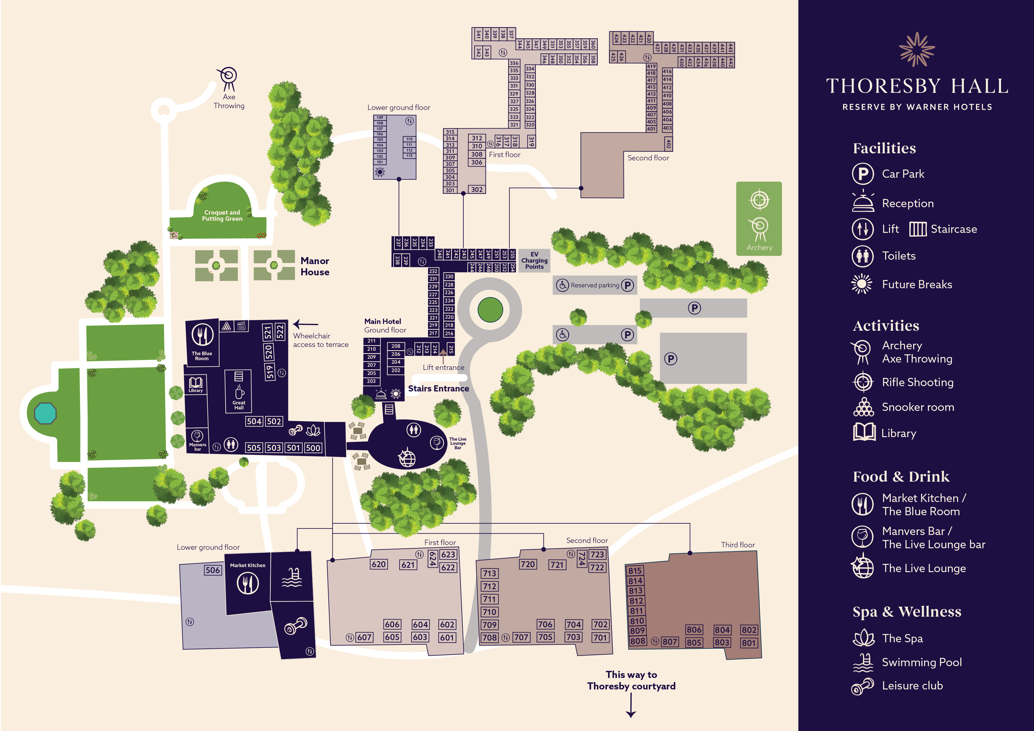 map of Thoresby Hall Hotel