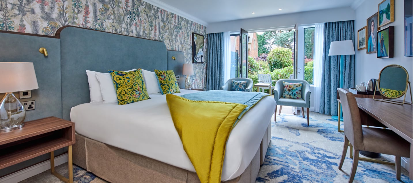 Signature room with patio area at Thoresby Hall